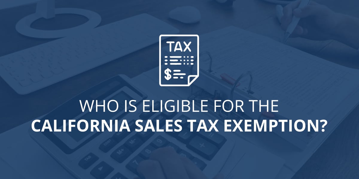 California Sales Tax Exemption RJS LAW Tax Law San Diego