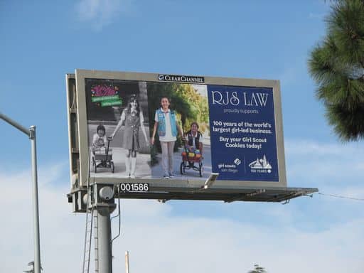 RJS LAW Billboard Donation to the Girl Scouts
