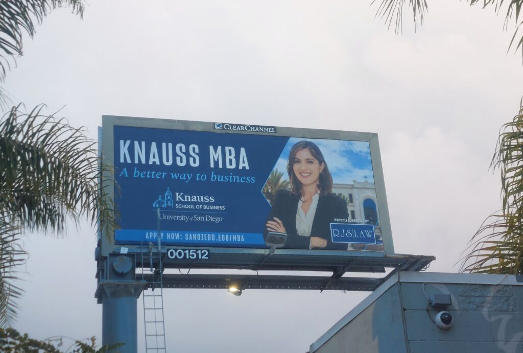 RJS LAW donates billboard to the Knauss School of Business 