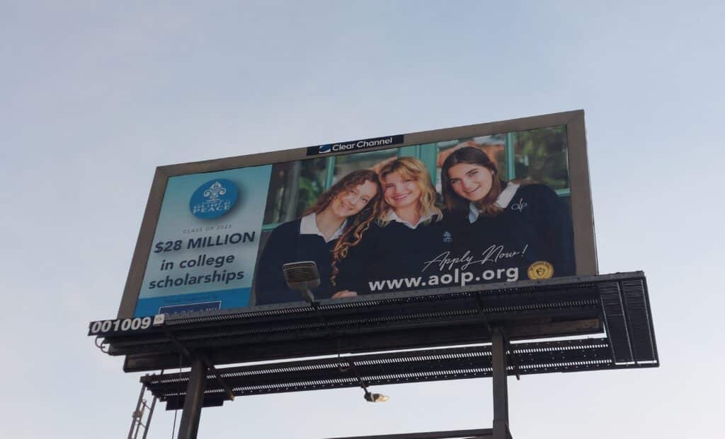 RJS LAW donates billboard to Academy of Our Lady of Peace (OLP) 